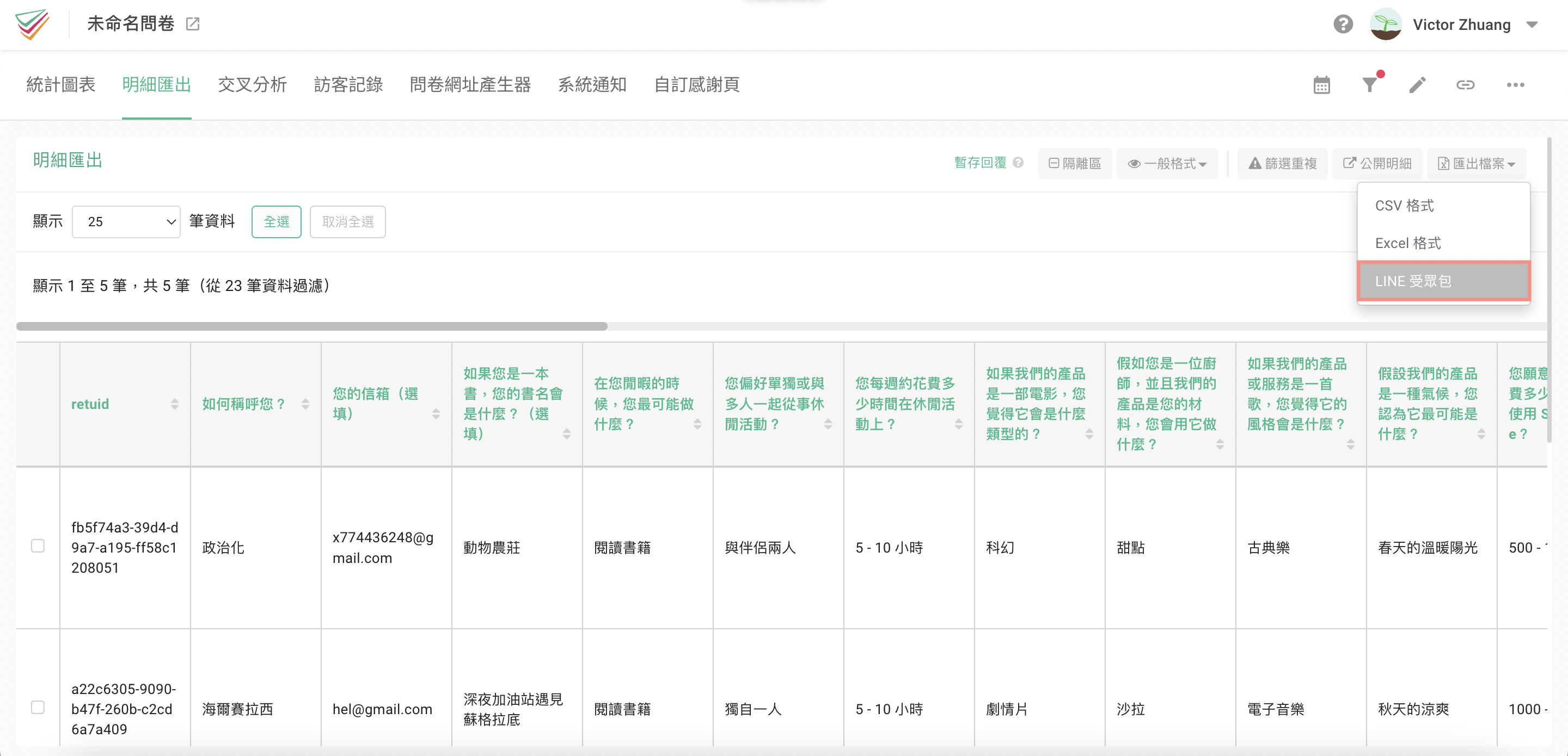 匯出受眾包 API